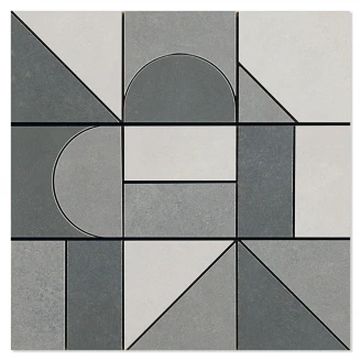 Mosaik Klinker <strong>La Vernelle</strong>  Mörkgrå Matt 30x30 (10x10) cm